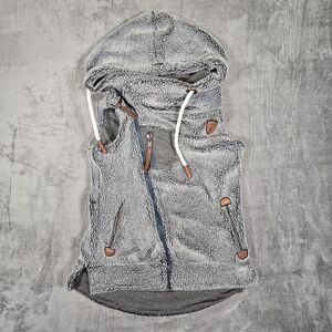 Wanakome Size Small Sherpa Zoe Sherpa Dark Heather Grey Hoodie Vest